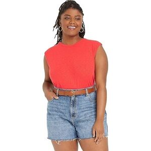 Universal Thread Orange Red Cap-Sleeve Bodysuit